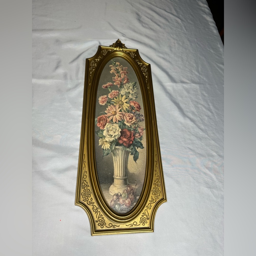 Vintage 1964 Cecil Rubino Florentine Garden Wall Plaque Mid Century Artist Sign